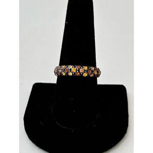 Brighton CRYSTAL VOYAGE Silver Topaz Antique Ring Size 9 ETCHED Silver Plated